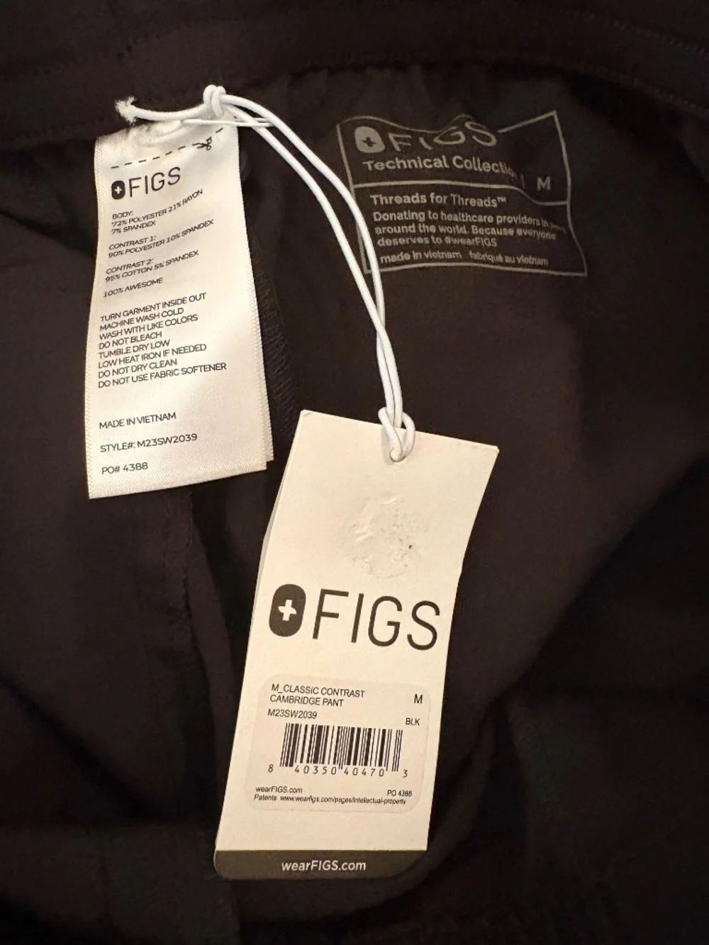 NWT Figs classic contrast Cambridge pant M - B71